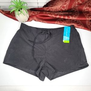 Tropical Escape Swimsuit Shorts Black Size 6 NWT
